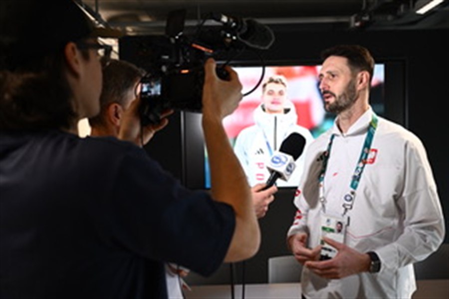 Rafał Tataruch during a media interview